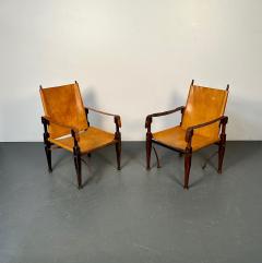 Kaare Klint Pair of Kaare Klint Danish Mid Century Modern Safari Lounge Chairs Rasmussen - 3262386
