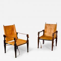 Kaare Klint Pair of Kaare Klint Danish Mid Century Modern Safari Lounge Chairs Rasmussen - 3280252