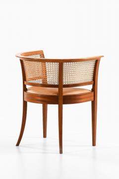 Kaare Klint The Faaborg Chair in Mahogany Cane and Leather by Kaare Klint 1914 - 4399693