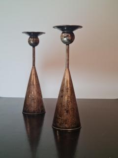 Kai Blomqvist Pair Of Candel Holders In Silver Kultakeskus Oy 1965 - 4120541