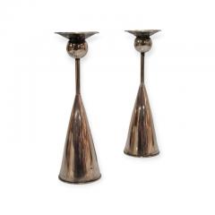 Kai Blomqvist Pair Of Candel Holders In Silver Kultakeskus Oy 1965 - 4120544