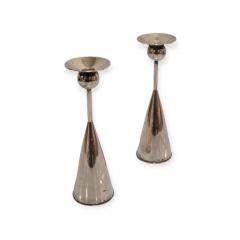 Kai Blomqvist Pair Of Candel Holders In Silver Kultakeskus Oy 1965 - 4120546