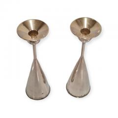 Kai Blomqvist Pair Of Candel Holders In Silver Kultakeskus Oy 1965 - 4120548