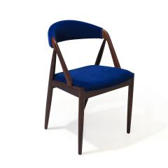 Kai Chairs Rosewood Dining Chairs in Cobalt Royal Blue Mohair - 2257922