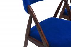 Kai Chairs Rosewood Dining Chairs in Cobalt Royal Blue Mohair - 2257927