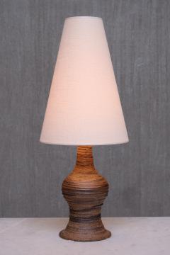 Kai Krebs Kai Krebs Textured Brown Earthenware Table Lamp Tungelsta Sweden 1960s - 4095695