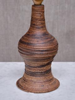Kai Krebs Kai Krebs Textured Brown Earthenware Table Lamp Tungelsta Sweden 1960s - 4095696