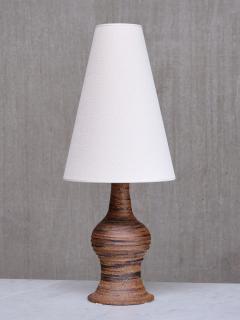 Kai Krebs Kai Krebs Textured Brown Earthenware Table Lamp Tungelsta Sweden 1960s - 4095697