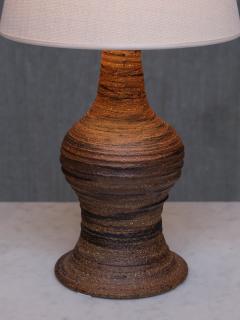 Kai Krebs Kai Krebs Textured Brown Earthenware Table Lamp Tungelsta Sweden 1960s - 4095698