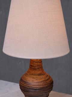 Kai Krebs Kai Krebs Textured Brown Earthenware Table Lamp Tungelsta Sweden 1960s - 4095699