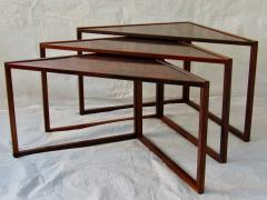 Kai Kristiansen Brazilian Rosewood Nest of Three Tables Attr Kai Kristiansen Denmark 1960 - 937917