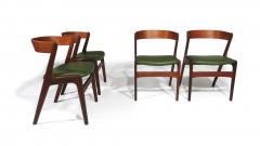 Kai Kristiansen Four Danish Teak Curved Back Dining Chairs - 2824885