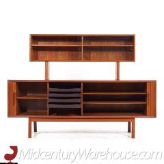 Kai Kristiansen Kai Kristiansen for Faarup Mobelfabrik Danish Teak Tambour Credenza and Hutch - 3684644