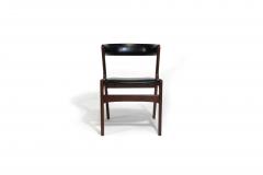 Kai Kristiansen Mid century Danish Curved Back Dining Chairs in Black Vinyl - 3156334