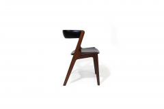 Kai Kristiansen Mid century Danish Curved Back Dining Chairs in Black Vinyl - 3156335