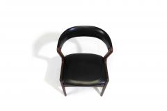 Kai Kristiansen Mid century Danish Curved Back Dining Chairs in Black Vinyl - 3156338