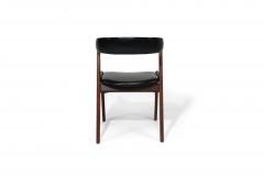 Kai Kristiansen Mid century Danish Curved Back Dining Chairs in Black Vinyl - 3156339