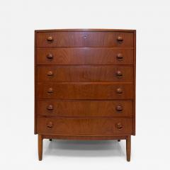 Kai Kristiansen Mid century Danish Modern Teak Curved Chest of Drawers Kai Kristiansen Style - 4589402