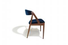 Kai Kristiansen Six 6 Restored Kai Kristiansen Danish Dining Chairs in Teal Velvet - 3996518