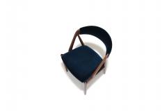 Kai Kristiansen Six 6 Restored Kai Kristiansen Danish Dining Chairs in Teal Velvet - 3996523