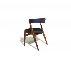 Kai Kristiansen Six Mid century Curved Back Dining Chairs in Navy Leather - 4543316