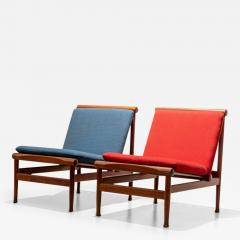 Kai Lyngfeldt Larsen Set of 2 Lounge Chairs by Kai Lyngfeld Larsen in Teak Denmark 1960s - 3124145