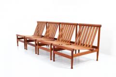 Kai Lyngfeldt Larsen Set of Four 501 Lounge Chairs by Kai Lyngfeld Larsen in Teak Denmark 1950s - 3247616