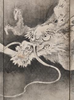 Kaiho Yusetsu 17th Century Japanese Screen Pair Tiger Dragon by Kaiho Yusetsu - 3616305