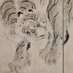 Kaiho Yusetsu 17th Century Japanese Screen Pair Tiger Dragon by Kaiho Yusetsu - 3616307
