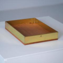 Kaija Aarikka Mid Century Modern Kaija Aarikka Brass Teak Tray Finland 1960s - 4550321