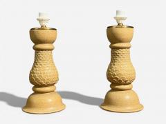 Kaisa Ess n Table Lamps Beige Stoneware Sweden 1980s - 4486994