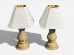 Kaisa Ess n Table Lamps Beige Stoneware Sweden 1980s - 4486996