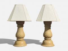 Kaisa Ess n Table Lamps Beige Stoneware Sweden 1980s - 4486997