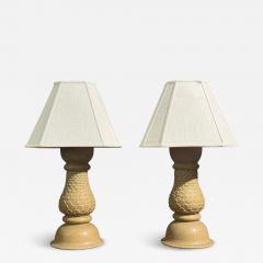 Kaisa Ess n Table Lamps Beige Stoneware Sweden 1980s - 4490888