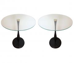 Kaiser Newman Pair of Mid Century Modern Marble and Glass End Side Tables by Kaiser Newman - 2438683