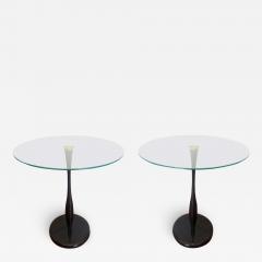 Kaiser Newman Pair of Mid Century Modern Marble and Glass End Side Tables by Kaiser Newman - 2440448