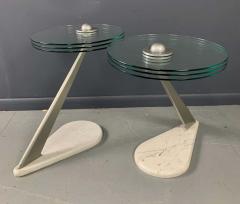 Kaiser Newman Postmodern Marble and Glass Drinks Tables by Bruce Kaiser of Kaiser Newman - 2438526