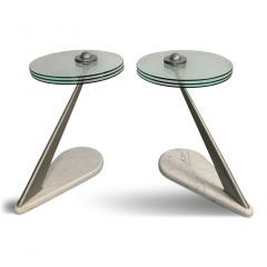 Kaiser Newman Postmodern Marble and Glass Drinks Tables by Bruce Kaiser of Kaiser Newman - 2438527