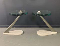 Kaiser Newman Postmodern Marble and Glass Drinks Tables by Bruce Kaiser of Kaiser Newman - 2438541