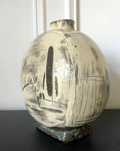 Kang Hyo Lee Contemporary Ceramic Buncheong Moon Flask by Kang Hyo Lee - 2392444