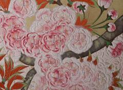 Kano Sanrakuki Early 20th Century Japanese Cherry Blossom Screen - 3616308