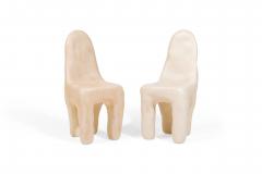 Kar Studio Chinese Contemporary Beige Amorphous Fiberglass Side Chairs - 4605692