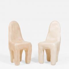 Kar Studio Chinese Contemporary Beige Amorphous Fiberglass Side Chairs - 4620164