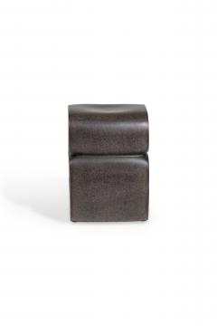 Kar Studio Chinese Contemporary Brown Fiberglass Low Stool - 4605684