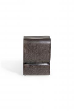 Kar Studio Chinese Contemporary Brown Fiberglass Low Stool - 4605686