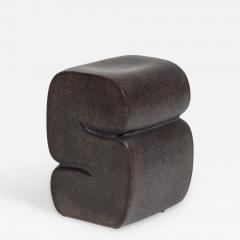 Kar Studio Chinese Contemporary Brown Fiberglass Low Stool - 4620155