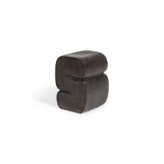 Kar Studio Chinese Contemporary Brown Fiberglass Low Stool - 4620156