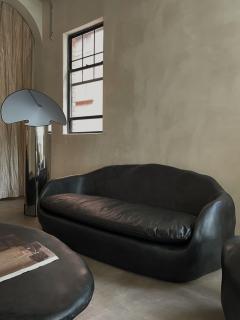 Kar Studio Contemporary Black Knead Fiberglass Sofa - 4605593