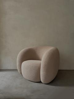 Kar Studio Contemporary Circular Boucle Upholstered Lounge Chairs - 4613214