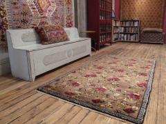 Karapinar Rug with Flowers and Greek Key Border - 574337